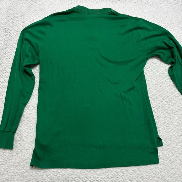 L.L. Bean Vintage Boot Green Long Sleeve Polo Shirt Men’s Size Large - Picture 4 of 7